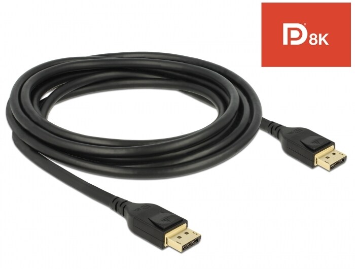 Delock DisplayPort-kabel 8K @ 60Hz, 3m, bild 2