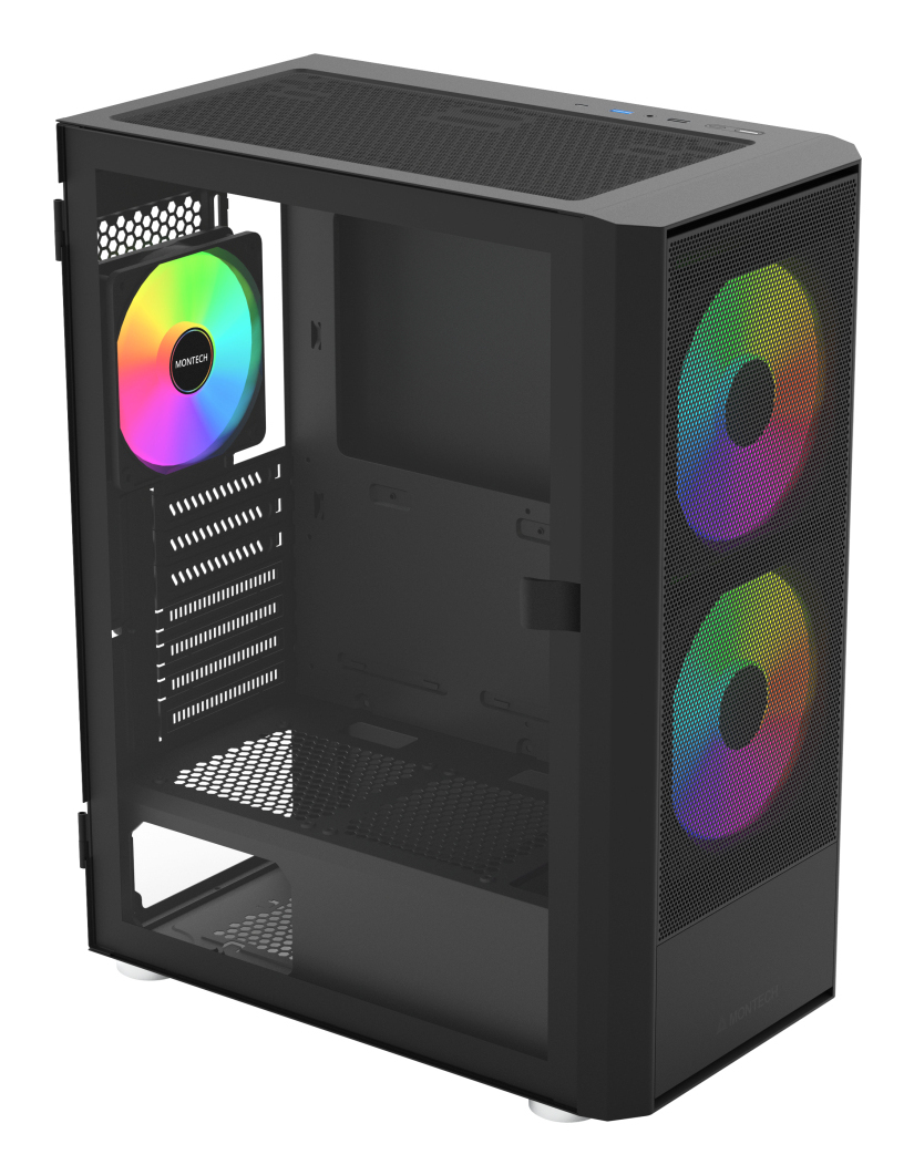 Montech X2 Plus, ARGB, ATX - Svart, bild 3