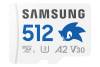 Micro Secure Digital SDXC 512 GB Samsung PRO Plus Sonic, 180/130 MB/sek, UHS-I U3 Class10 A2 V30, inkl. SD-adapter