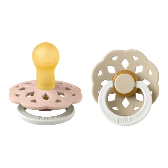BIBS Pacifier Boheme Latex stl1 Blush GLOW/Vanilla GLOW, 2 st