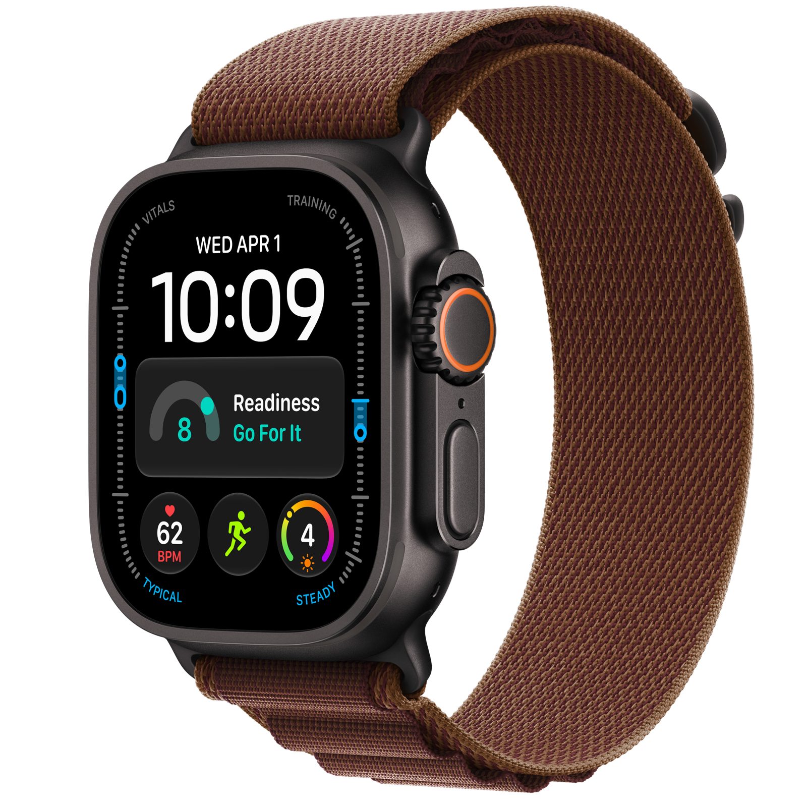 Apple Watch Ultra 4 GPS + Cellular 49 mm svart titan, bourgogne Bergsloop - S