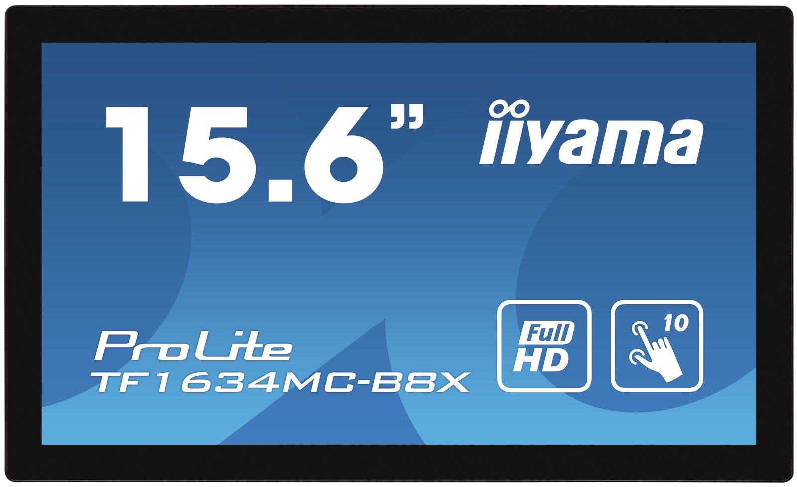 15.6" Iiyama ProLite TF1634MC-B8X, IPS 1920x1080 Multi-Touch, 25 ms, VGA/HDMI/DP, bild 2