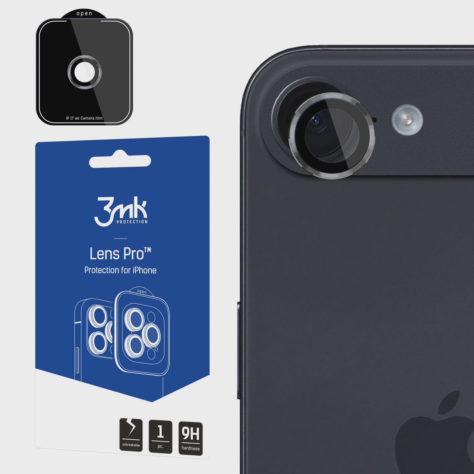 3mk Lens Protection Pro härdat glas för iPhone 17 Air – grått