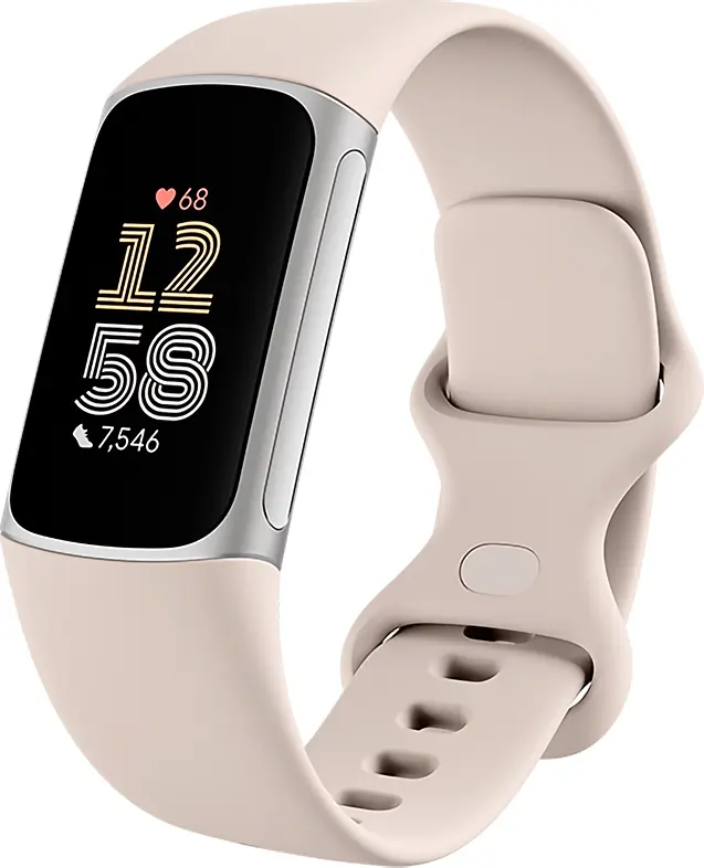 Fitbit Charge 6 aktivitetsarmband, Porslin/silver aluminium