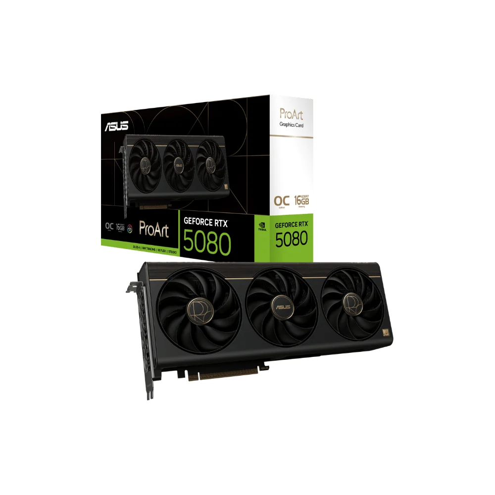 ASUS ProArt GeForce RTX 5080 OC grafikkort (16GB GDDR7)