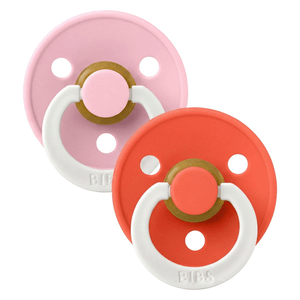 BIBS Pacifier Colour Latex Baby Pink Glow/Tango GLOW Size 2 2pcs, bild 2