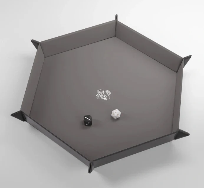 Gamegenic Magnetic Dice Tray Hexagonal: Black/Gray