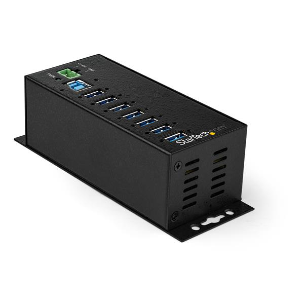 USB 3.0-hub Startech HB30A7AME, 7xUSB 3.0, industriell, inkl. strömadapter - Svart, bild 3