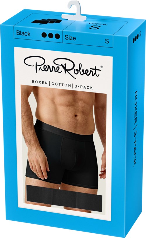 Pierre Robert Cotton Boxer Men X3 Black M