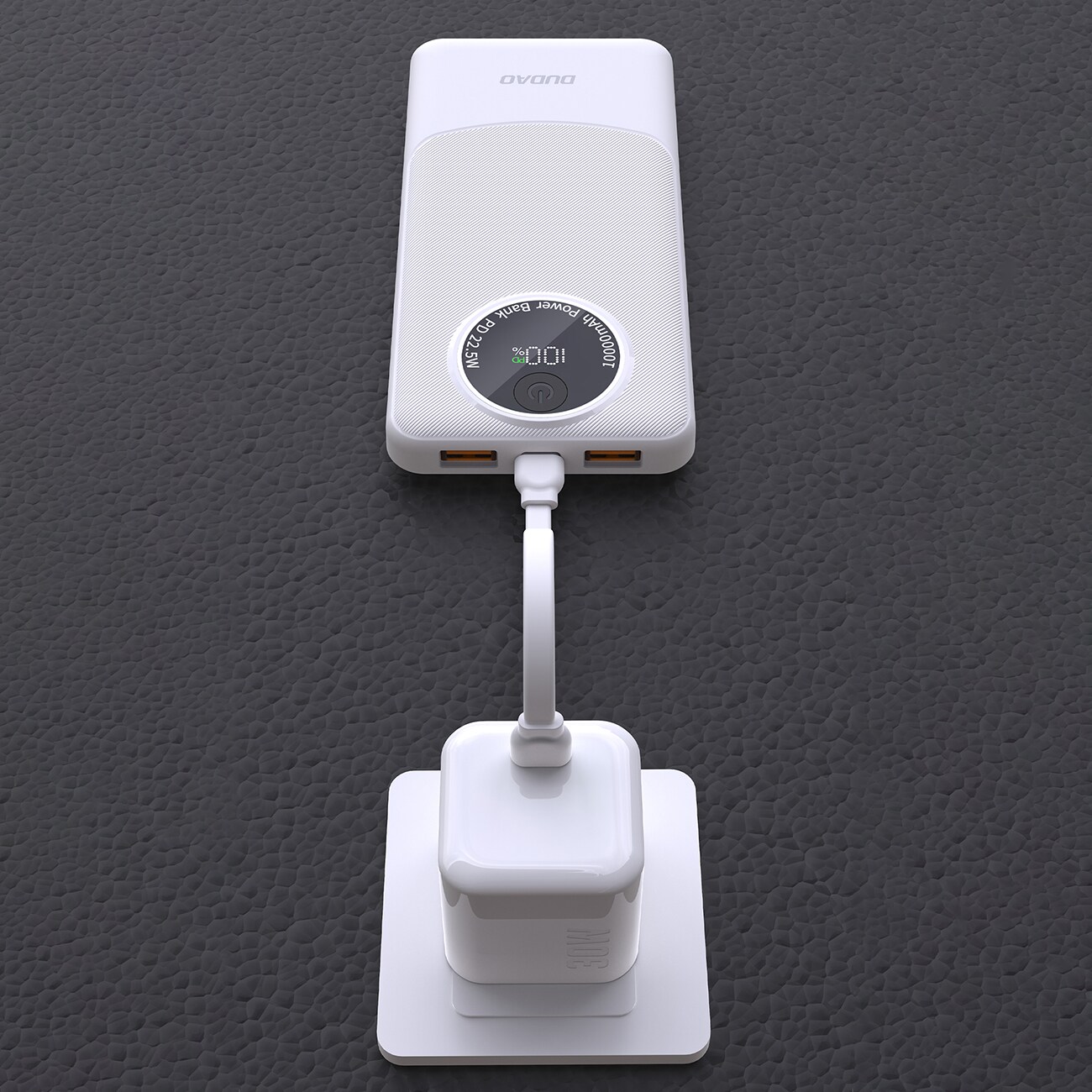 Powerbank Dudao K12 10 000 mAh PD 22,5 W USB-A, USB-C – vit, bild 4