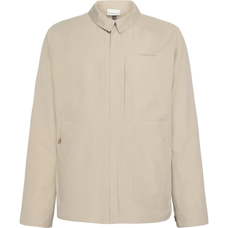 KnowledgeCotton Apparel Vent Canvas 200 Classic Overshirt Light Feather Gray - L