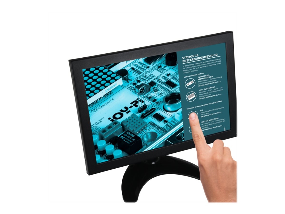 JOY-iT 10.1 Touchscreen Display V2 - Skärm - IPS - 10.1 - 1280 x 800 pixlar - metall - svart