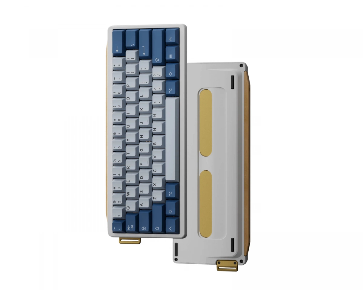 KBDfans GT-60 - Anodized Silver with Maple Strip