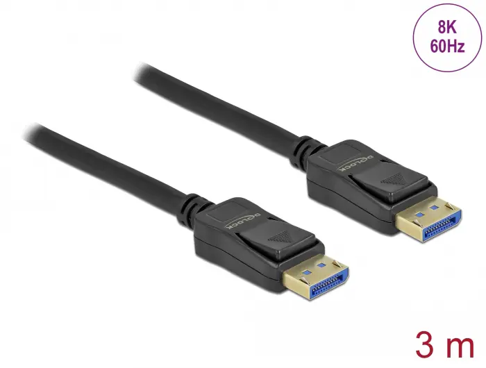 Delock DisplayPort-kabel 10K @ 60 Hz, 54 Gbps, 3m