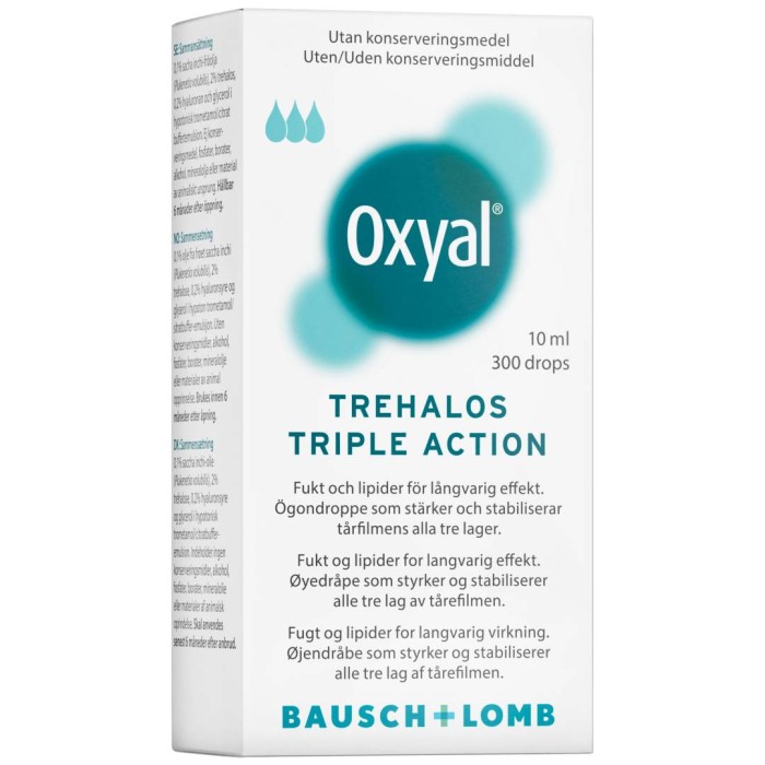 Oxyal Trehalos Triple Action lipidögondroppar, 10 ml
