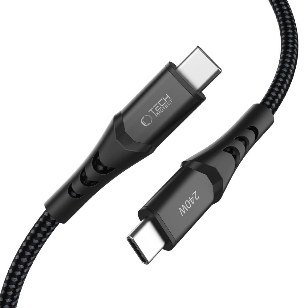 Tech-Protect Ultraboost UB11T USB-C / USB-C PD 240 W / QC3.0-kabel 100 cm – Svart, bild 2
