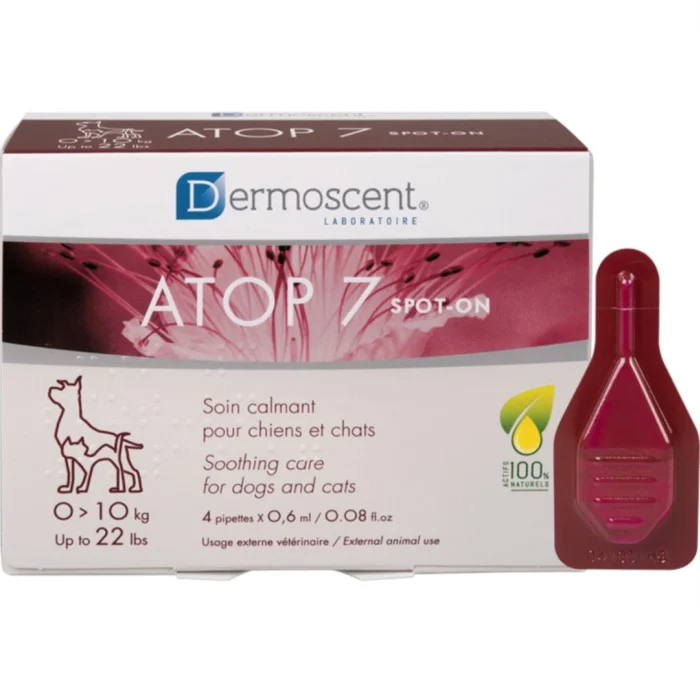 Dermoscent ATOP 7 Spot-on för hundar & katter 0-10 kg 4 x 0,6 ml
