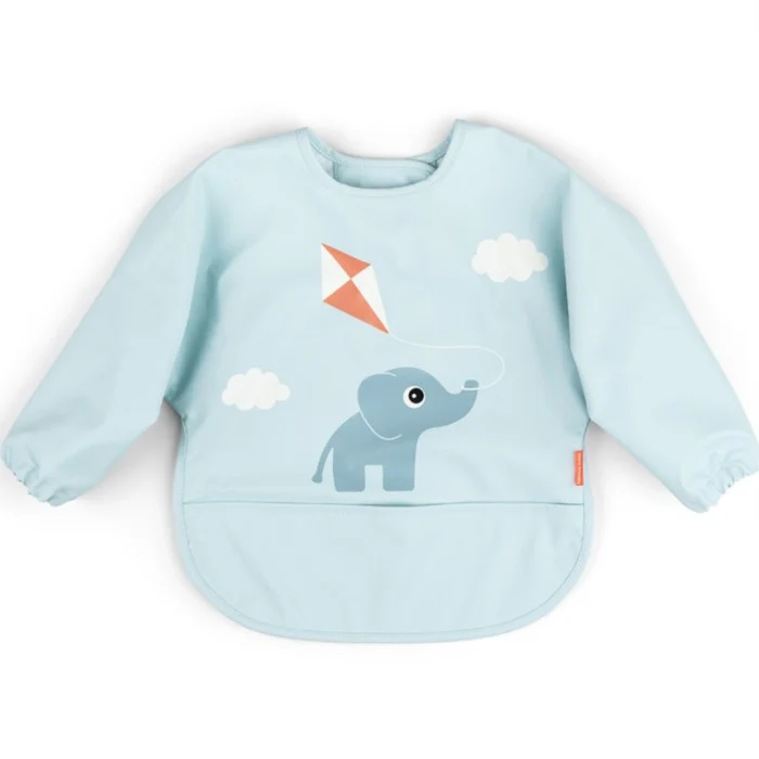 Done by Deer Sleeved Pocket Bib Playground, Blue