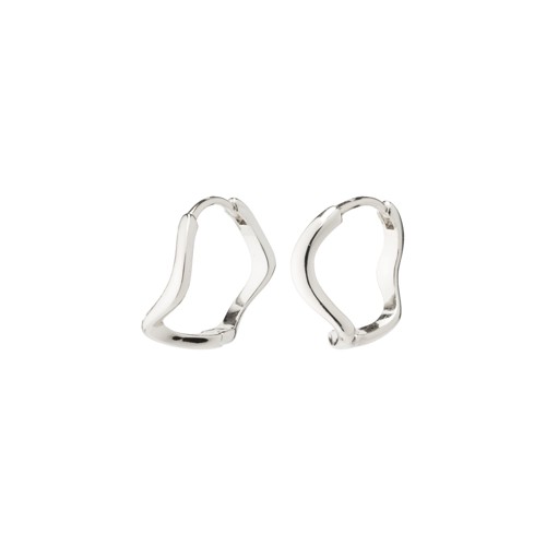 PILGRIM - Alberte Organic Shape Hoop Earrings - Silver-Plated - 15 mm
