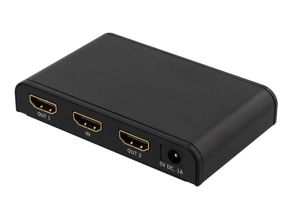 DELTACO PRIME HDMI-245 - Video/audiosplitter - 2 x HDMI - skrivbordsmodell