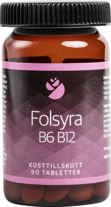 Folsyra B6 B12, 90 tabletter