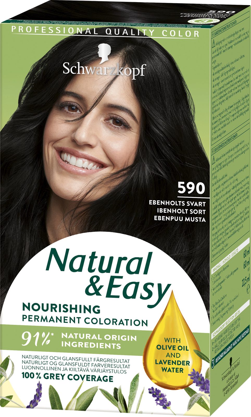 Schwarzkopf Natural & Easy Hair Color 590 Ebenholts Svart