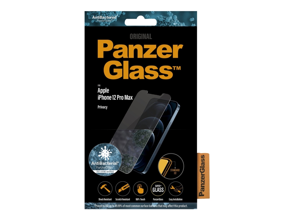 PanzerGlass Original - Skärmskydd för mobiltelefon - glas - med sekretessfilter - 6.7 - för Apple iPhone 12 Pro Max