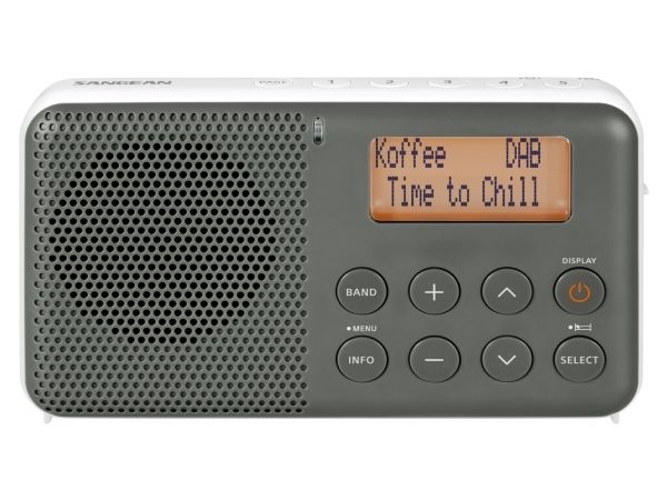 Bordsradio Sangean DCR-83 DAB+, FM Batteriladdning, Väckarklocka Vit