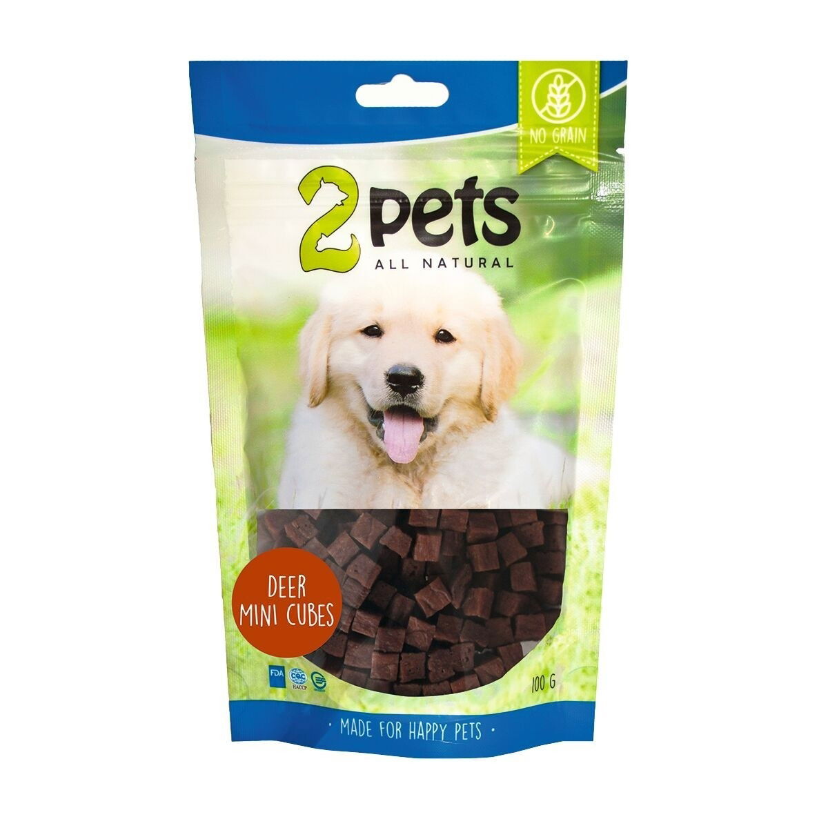 2Pets Minicubes Hundgodis med Hjort 400 g