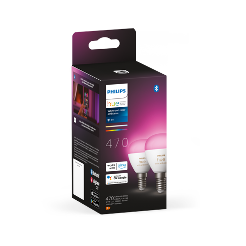 Philips Hue WCA Luster smart lampa 5.1W E14 2-pack