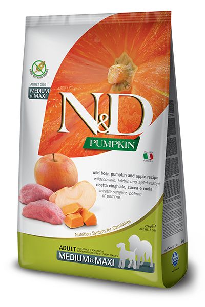 Farmina N&D GF Pumpkin Boar&Apple torrfoder för hund 12 kg Adult Medium/Maxi
