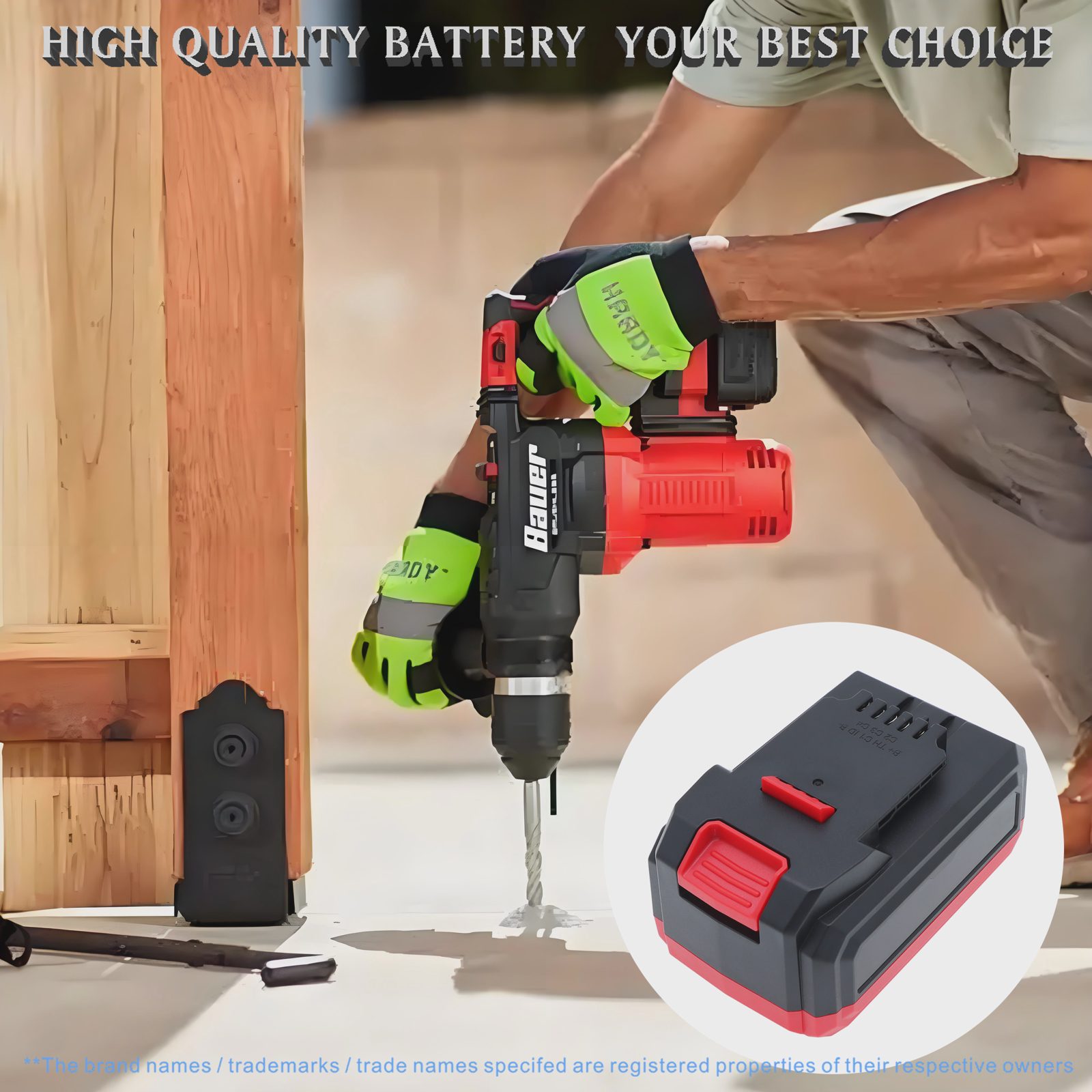 Batteri till Elverktyg för Bauer 20V Brushless Cordless, 20V Brushless Cordless m.fl.