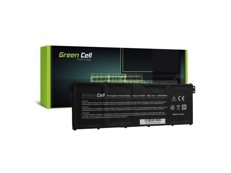 Green Cell - Batteri för bärbar dator (likvärdigt med: Acer AC14B3K, Acer AC14B8K) - litiumpolymer - 4-cells - 3200 mAh - svart