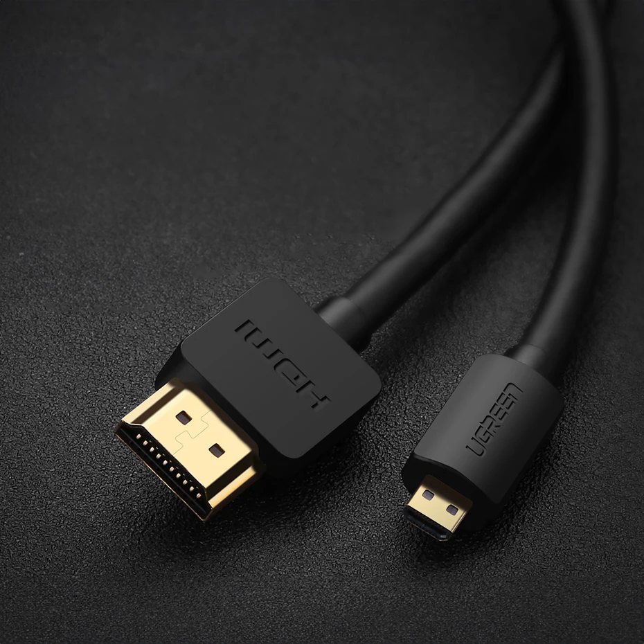 Ugreen HD127 micro HDMI - HDMI 2.0 4K 60Hz kabel 1 meter - svart, bild 2