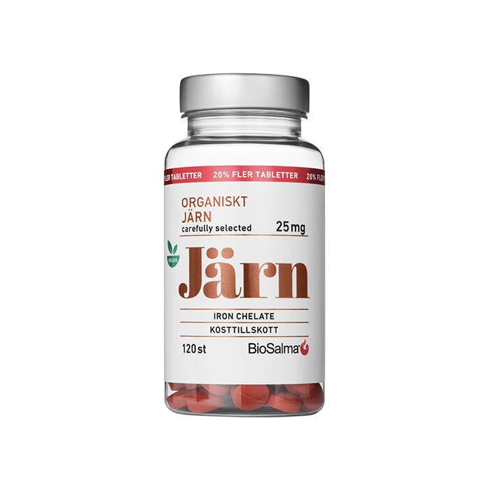 BioSalma Organiskt Järn 25mg Kelaterat, 120 tabl, bild 3