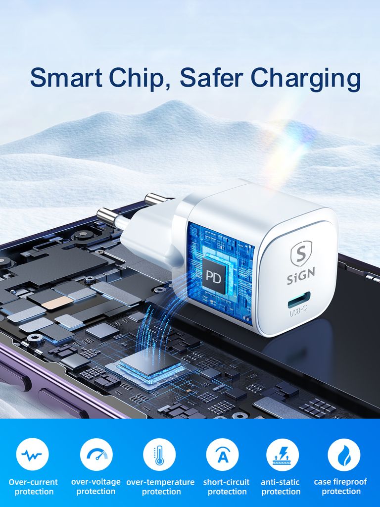Väggladdare SiGN 20W USB-C - Vit