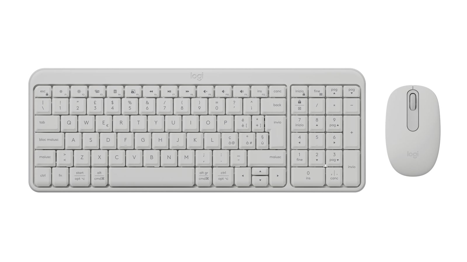 MK250 Compact Bluetooth® Wireless Combo - Naturvit - Italienska (QWERTY)