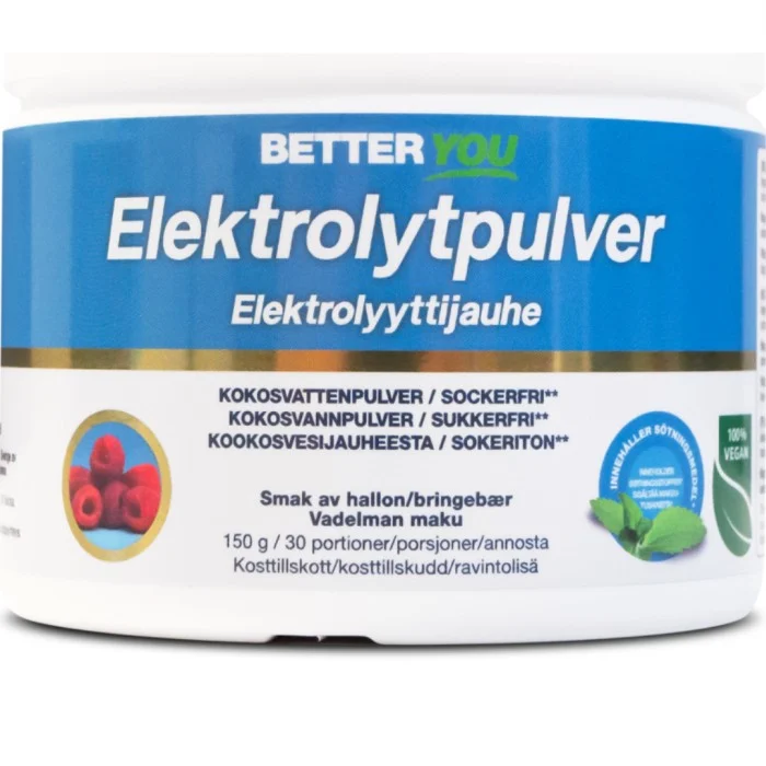 Better You Elektrolytpulver Hallon 150 g