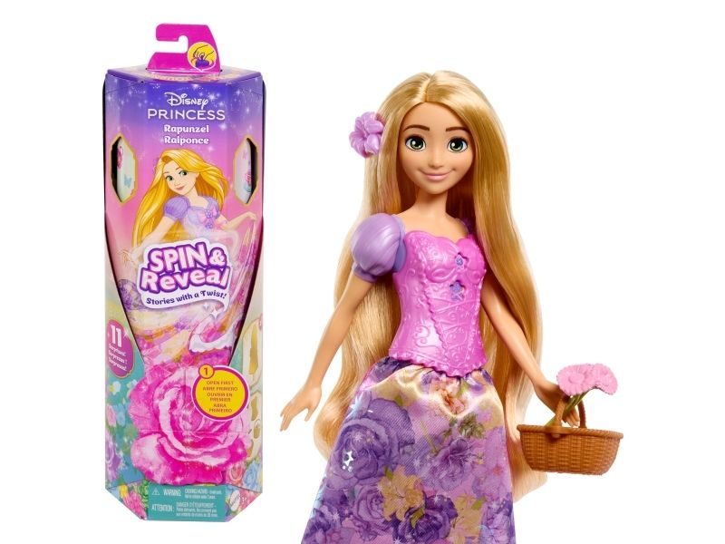 Mattel Disney Princess Rapunzel modedocka Spin & Reveal HTV86, 3 år