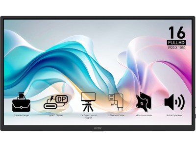 MSI PRO MP165 E6 FHD/IPS/60Hz/250nit/Portable 15.6" bildskärm
