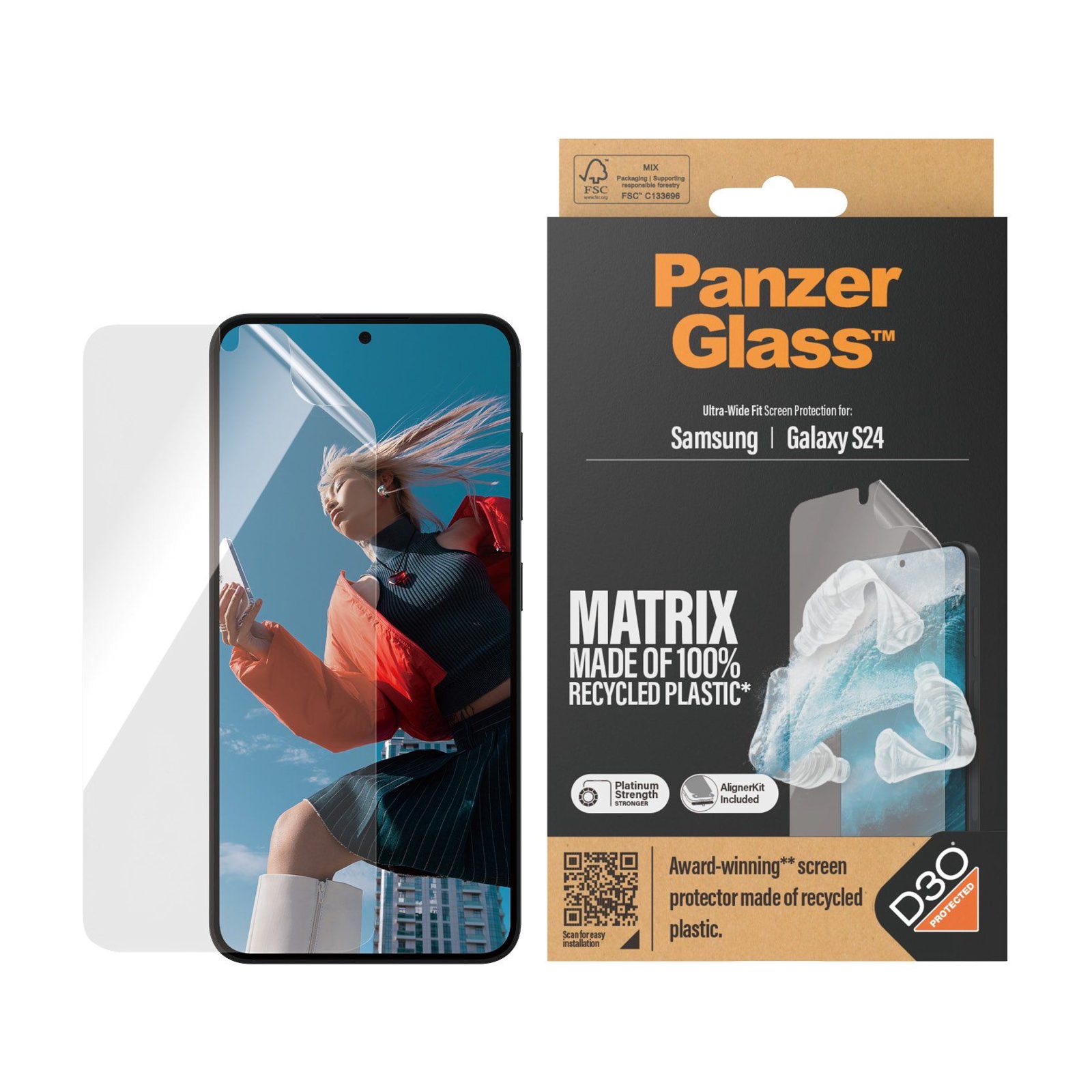 PanzerGlass™ | Matrix-Edition - Skärmskydd - Ultra-Wide Fit | Galaxy S24