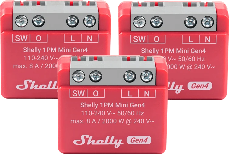 Shelly 1PM Mini Gen 4 3-pack