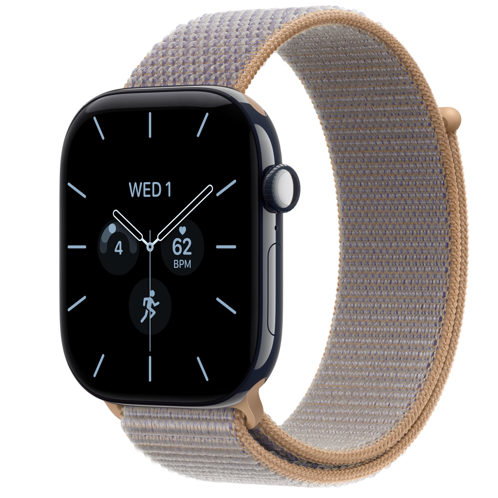 Apple Watch Series 12 (GPS + Cellular) • Keramikboett nattblå, 46 mm • Sportloop chambrayblå