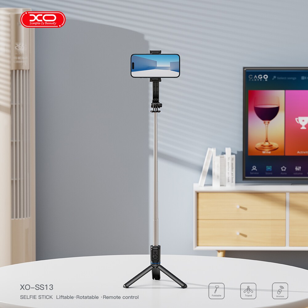 XO Selfiestick med Bluetooth och inbyggt stativ – 106 cm, bild 2