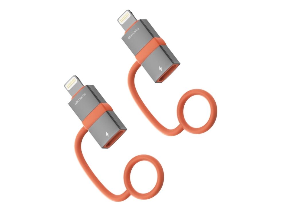 4Smarts USB-C till Lightning Adapter Set 27W PD, 2-pack – Grå