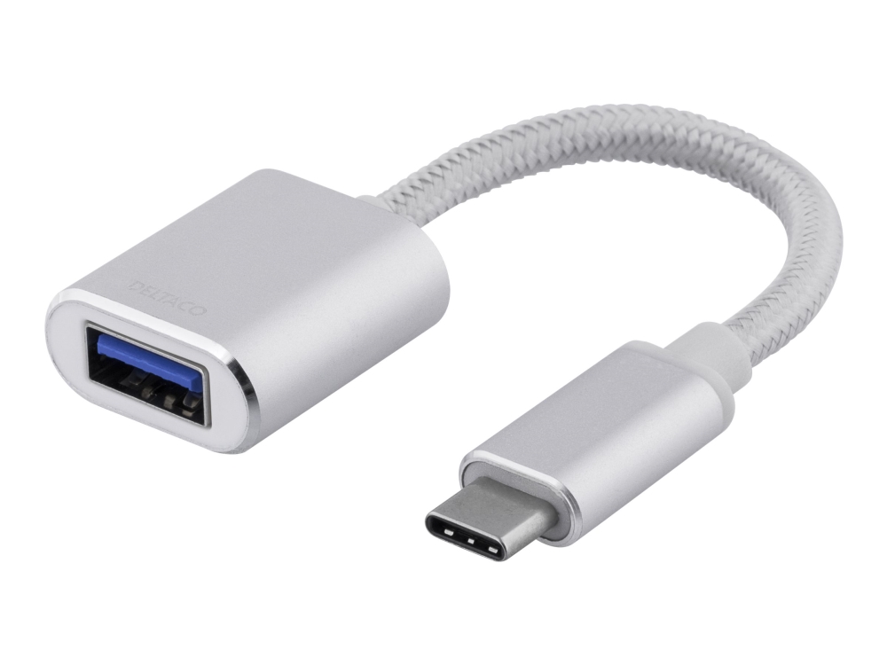 Deltaco OTG Adapter, USB-C till USB-A - Silver