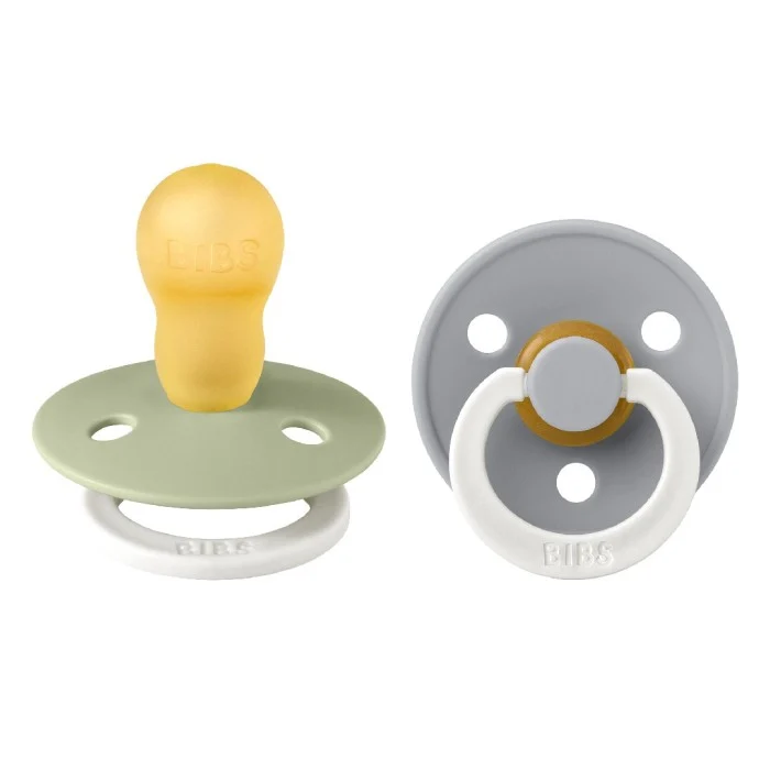 BIBS Pacifier Colour Latex Sage Glow/Cloud Glow Size 3 2 st