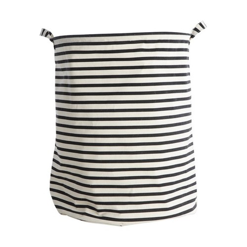 House Doctor - Stripes Tvättkorg - H50 cm - Svart/Vit