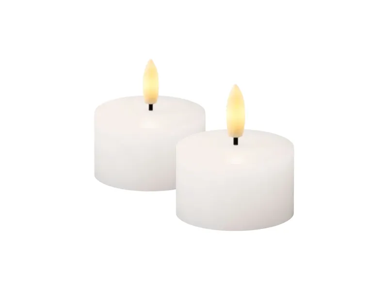 Sille värmeljus, set om 2, Ø4,5XH2,2cm, vit