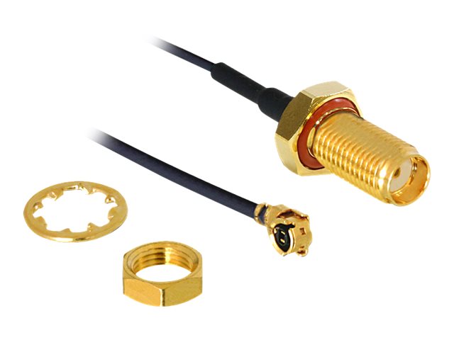 Delock antennkabel SMA hona till I-PEX MHF I hane 20 cm – Svart